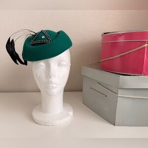 Incredible Antique Ladies Felt hat